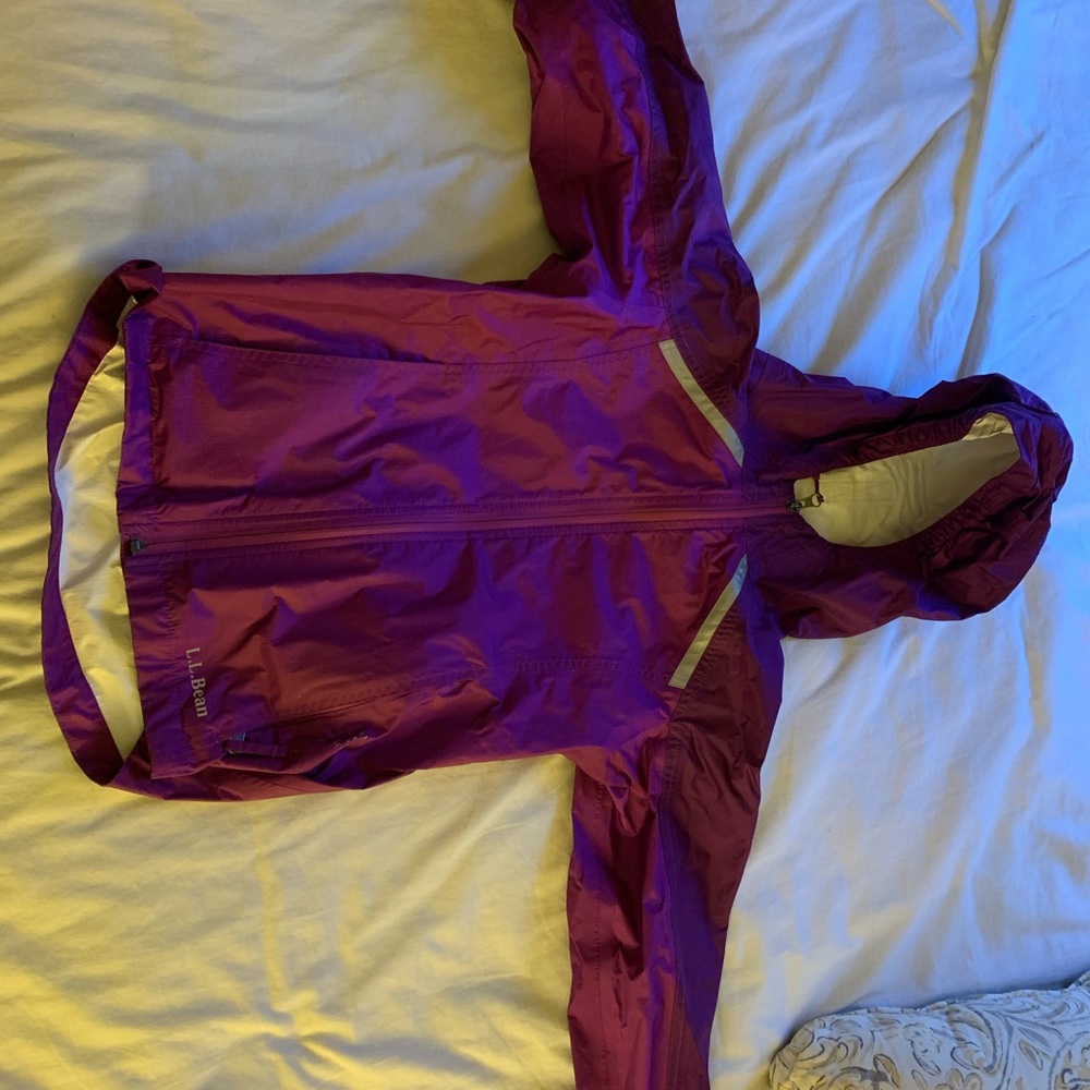 Girls L.L. Bean raincoat. Purple. Slightly used for one season.